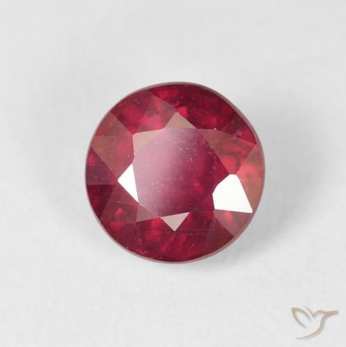 2.51 ct Red Ruby Stone, Natural Ruby in Round Facet Shape for Sale