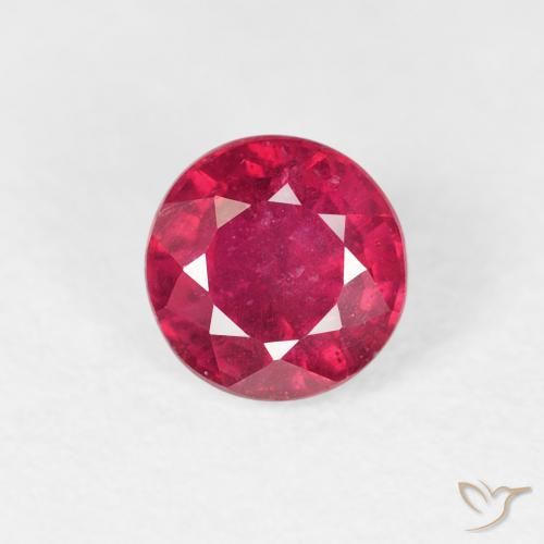 0.99ct Natural Medium Red Ruby, Round, VS