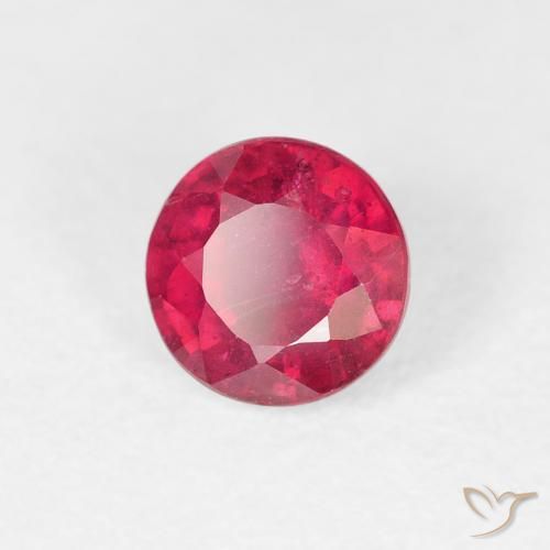 0.99 ct Red Ruby Stone, Natural Ruby in Round Facet Shape for Sale