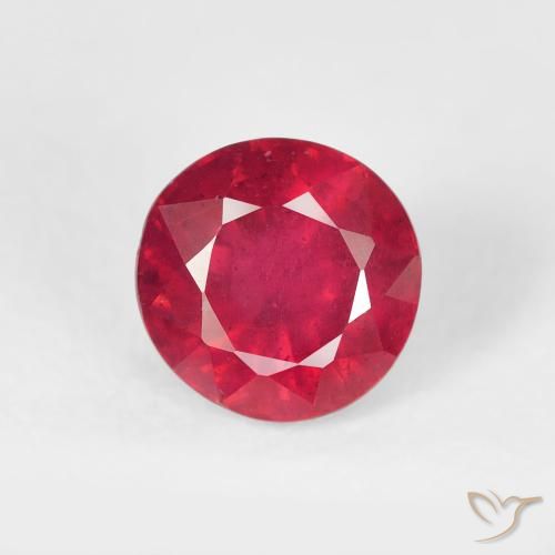 1.46ct Natural Medium Red Ruby, Round, VS