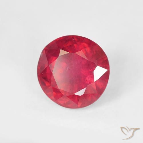1.46 ct Red Ruby Stone, Natural Ruby in Round Facet Shape for Sale