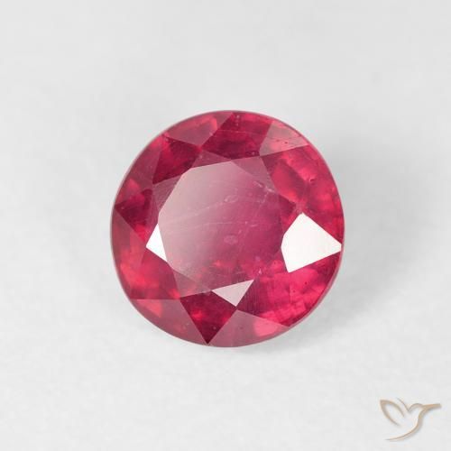 1.44 ct Red Ruby Stone, Natural Ruby in Round Facet Shape for Sale