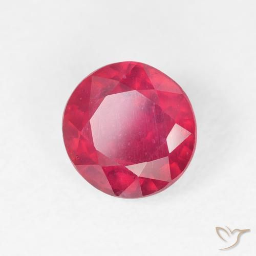 1.29 ct Red Ruby Stone, Natural Ruby in Round Facet Shape for Sale