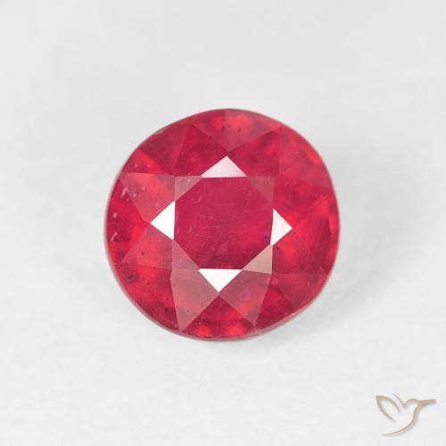 1.50ct Natural Medium Red Ruby, Round, VS