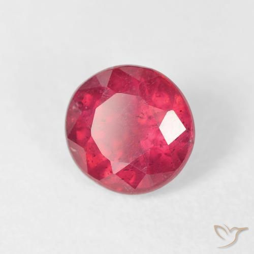 1.26 ct Red Ruby Stone, Natural Ruby in Round Facet Shape for Sale