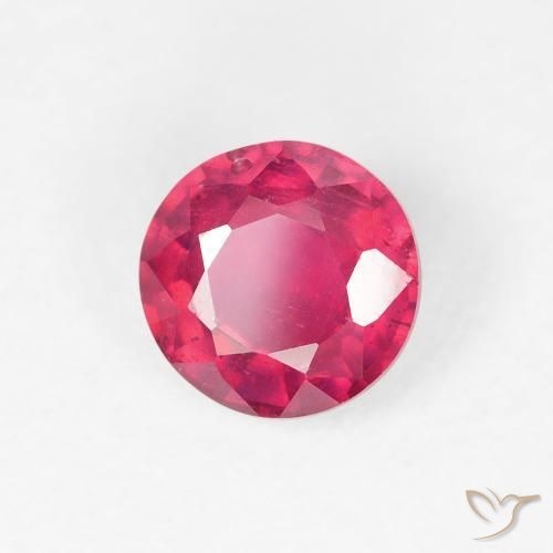 1.06 ct Red Ruby Stone, Natural Ruby in Round Facet Shape for Sale