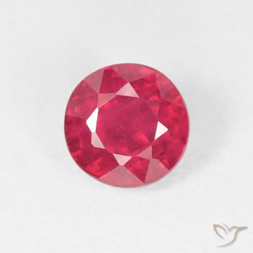 0.93ct Natural Pinkish Red Ruby, Round, VS, Photo A
