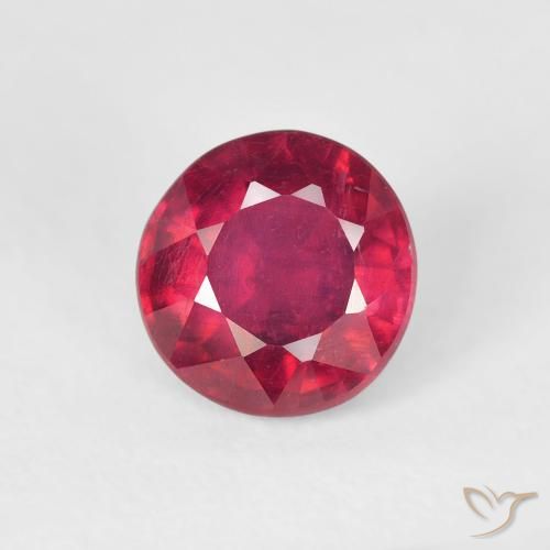 1.37ct Natural Light Red Ruby, Round, VS