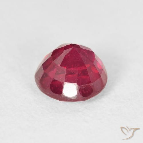 Ruby Gemstone in 6 mm (calibrated) Size for Sale, Ruby Stone in Light Red Color