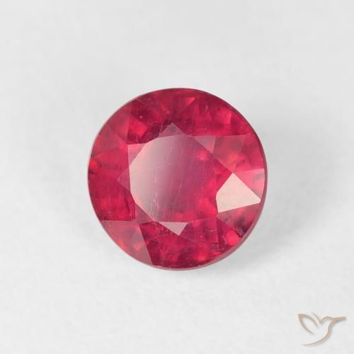 1.65 ct Red Ruby Stone, Natural Ruby in Round Facet Shape for Sale