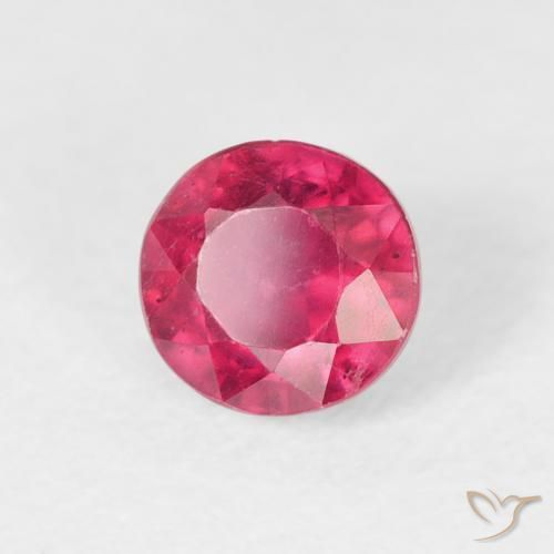 0.98 ct Red Ruby Stone, Natural Ruby in Round Facet Shape for Sale