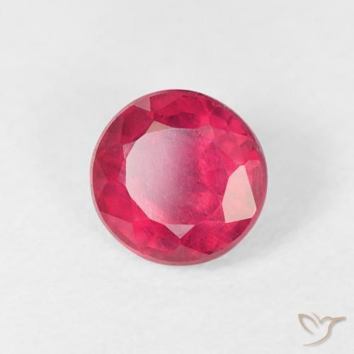 1.34 ct Red Ruby Stone, Natural Ruby in Round Facet Shape for Sale