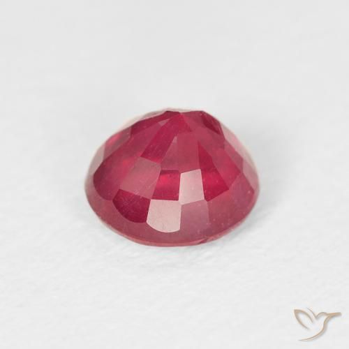 Ruby Gemstone in 6 mm (calibrated) Size for Sale, Ruby Stone in Pinkish Red Color