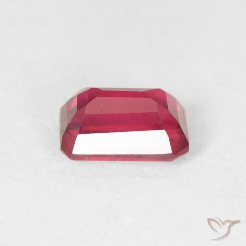 1.00ct Natural Light Red Ruby, Octagon / Emerald Cut, VS