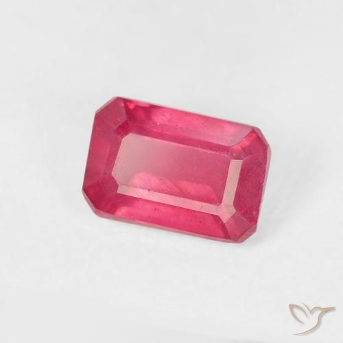 0.98 ct Red Ruby Stone, Natural Ruby in Octagon Step Cut Shape for Sale