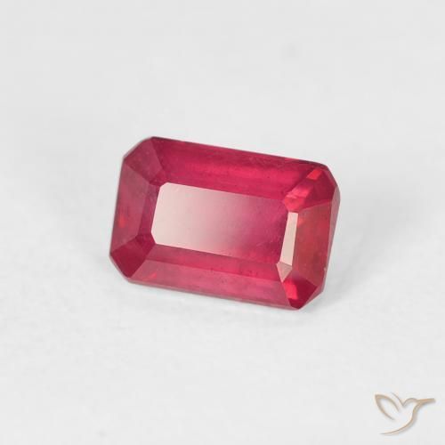 0.90 ct Red Ruby Stone, Natural Ruby in Octagon Step Cut Shape for Sale