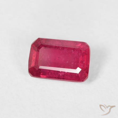 0.84 ct Red Ruby Stone, Natural Ruby in Octagon Step Cut Shape for Sale