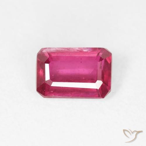 0.77ct Natural Reddish Pink Ruby, Emerald Cut, VS