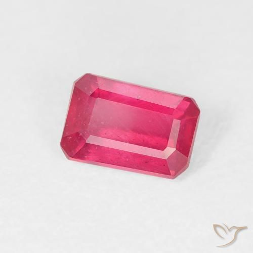0.80 ct Red Ruby Stone, Natural Ruby in Octagon Step Cut Shape for Sale