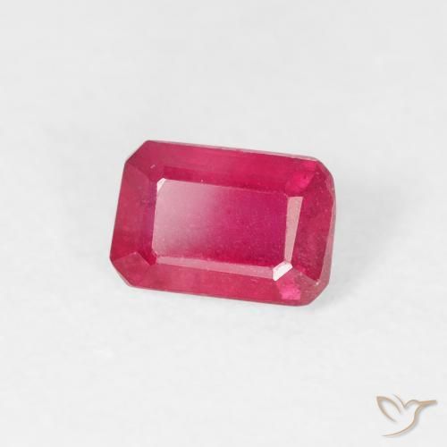 0.86 ct Red Ruby Stone, Natural Ruby in Octagon Step Cut Shape for Sale
