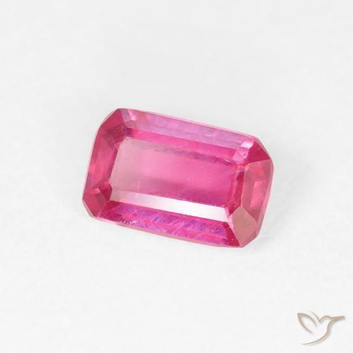 0.67 ct Red Ruby Stone, Natural Ruby in Octagon Step Cut Shape for Sale