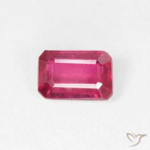 0.79ct Natural Reddish Pink Ruby, Emerald Cut, VS