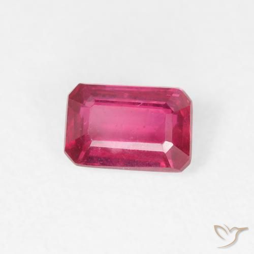 0.79 ct Red Ruby Stone, Natural Ruby in Octagon Step Cut Shape for Sale