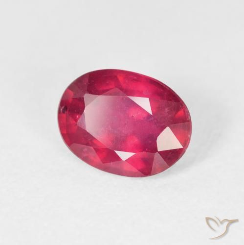 1.86 ct Red Ruby Stone, Natural Ruby in Oval Facet Shape for Sale