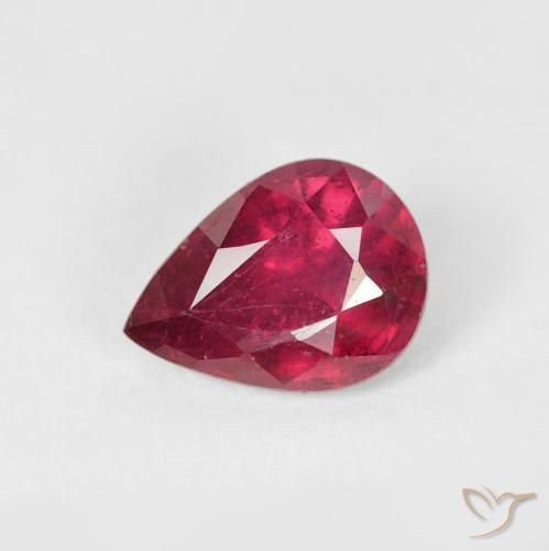 1.70ct Natural Pinkish Red Ruby, Pear Shape, VS