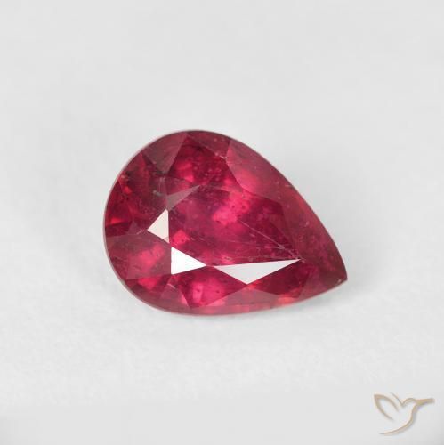 1.70 ct Red Ruby Stone, Natural Ruby in Pear Facet Shape for Sale
