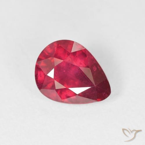 1.49 ct Red Ruby Stone, Natural Ruby in Pear Facet Shape for Sale