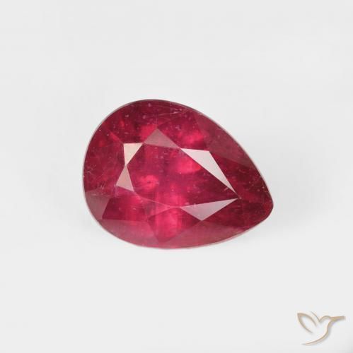 2.11ct Natural Jam Red Ruby, Pear Shape, VS