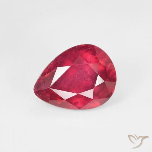 1.79ct Natural Jam Red Ruby, Pear Shape, VS