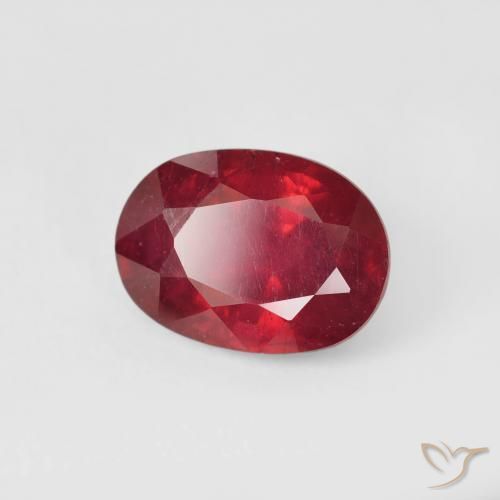 2.25 ct Red Ruby Stone, Natural Ruby in Oval Facet Shape for Sale