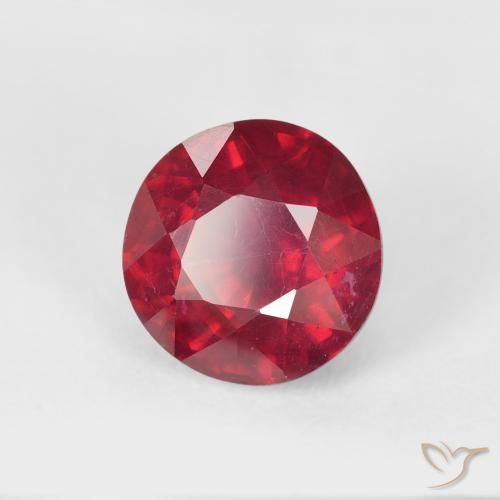 3.50 ct Red Ruby Stone, Natural Ruby in Round Facet Shape for Sale
