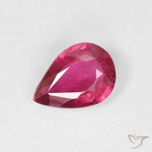0.76ct Natural Pinkish Red Ruby, Pear Shape, VS-SI