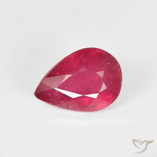 0.89ct Natural Deep Crimson Ruby, Pear Shape, VS-SI