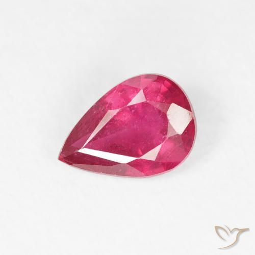 0.83ct Natural Reddish Pink Ruby, Pear Shape, VS-SI