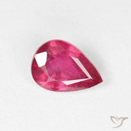 0.83 ct Red Ruby Stone, Natural Ruby in Pear Facet Shape for Sale