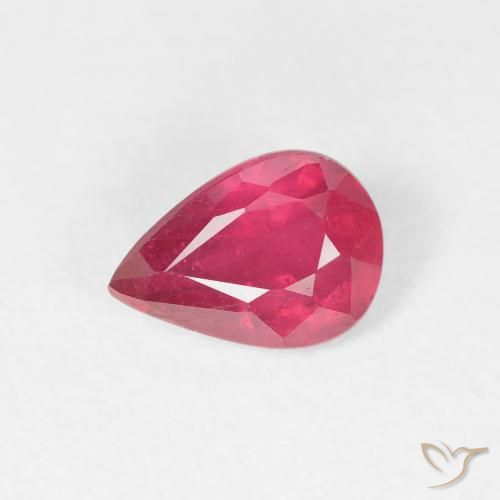 0.96ct Natural Pinkish Red Ruby, Pear Shape, VS-SI
