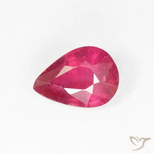 0.95ct Natural Pinkish Red Ruby, Pear Shape, VS-SI