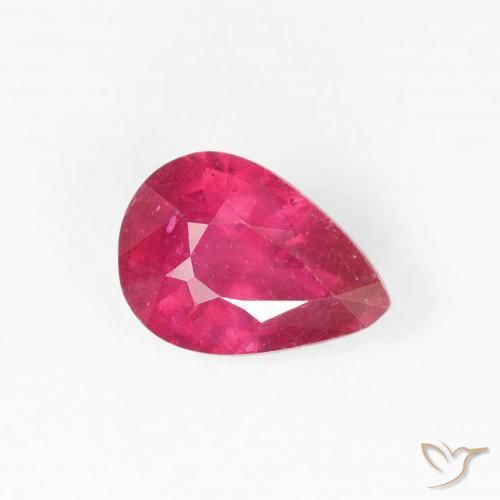 0.95 ct Red Ruby Stone, Natural Ruby in Pear Facet Shape for Sale