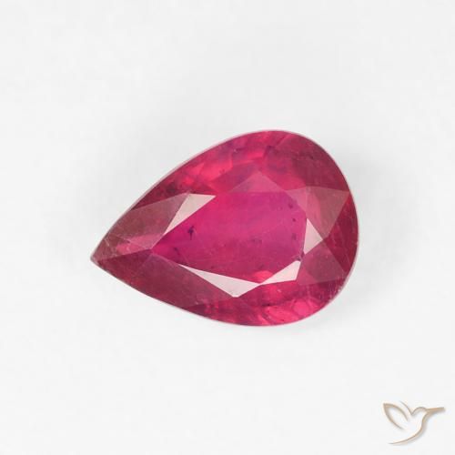 0.97ct Natural Light Red Ruby, Pear Shape, VS-SI