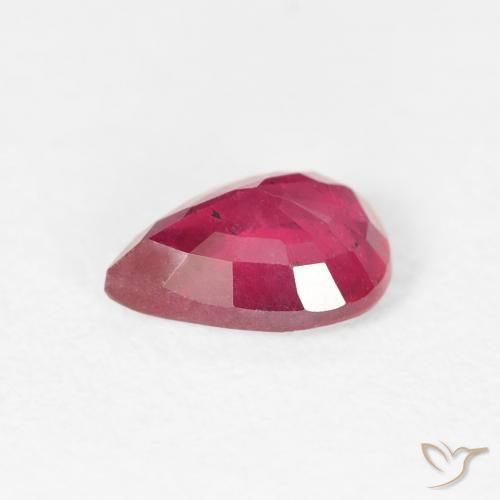 Ruby Gemstone in 7 x 5 mm (calibrated) Size for Sale, Ruby Stone in Light Red Color