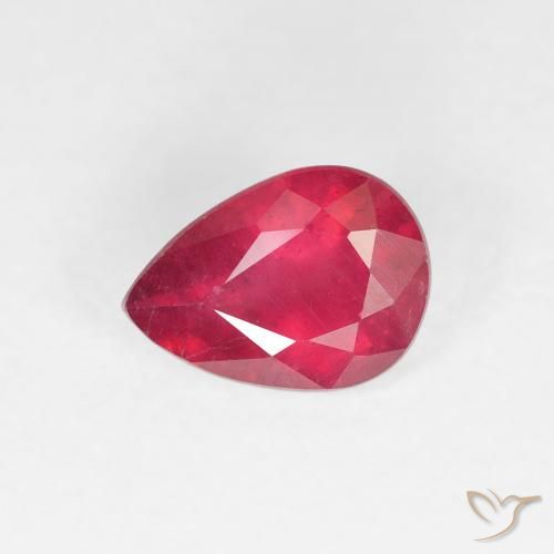 0.97ct Natural Jam Red Ruby, Pear Shape, VS-SI