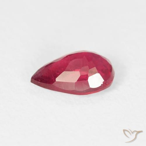 Ruby Gemstone in 7 x 4.6 mm Size for Sale, Ruby Stone in Deep Reddish Pink Color