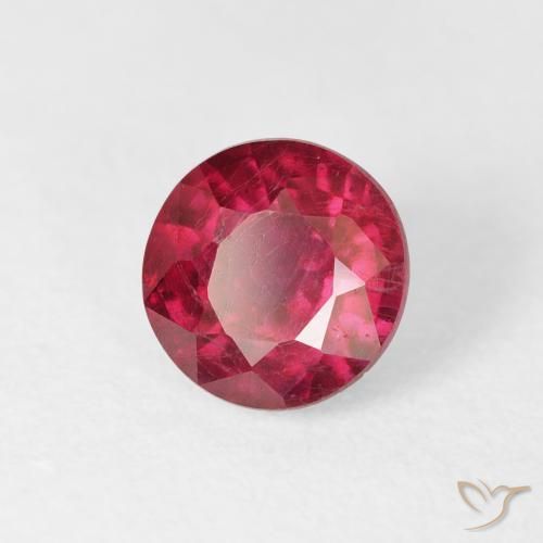 1.45 ct Red Ruby Stone, Natural Ruby in Round Facet Shape for Sale