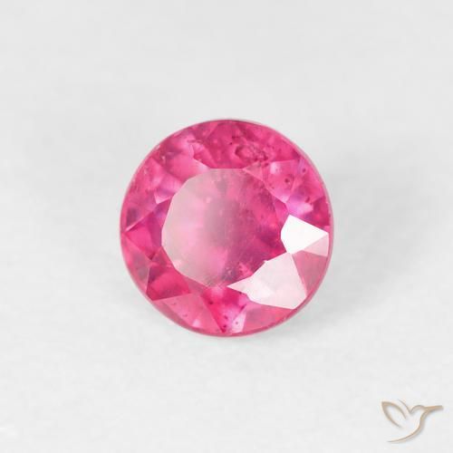 0.87 ct Pink Ruby Stone, Natural Ruby in Round Facet Shape for Sale