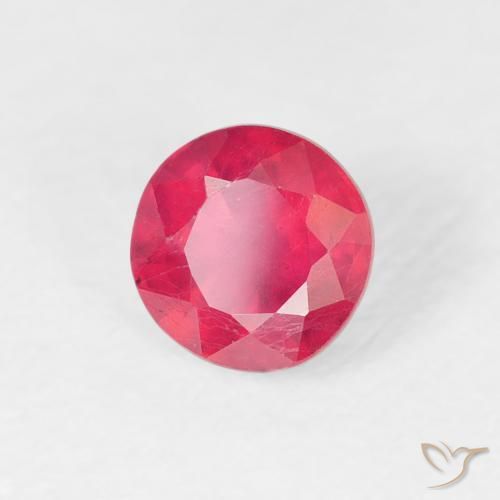 0.84 ct Pink Ruby Stone, Natural Ruby in Round Facet Shape for Sale