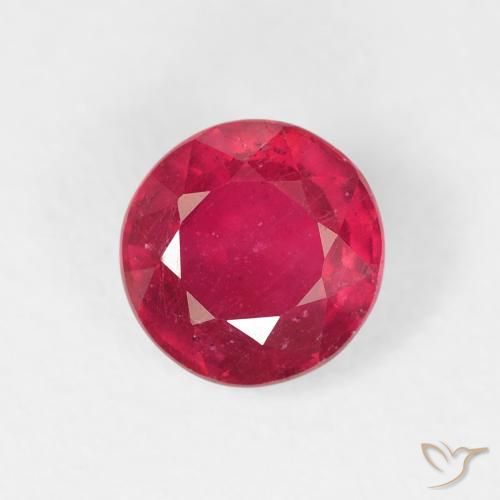 1.20ct Natural Medium Red Ruby, Round, VS